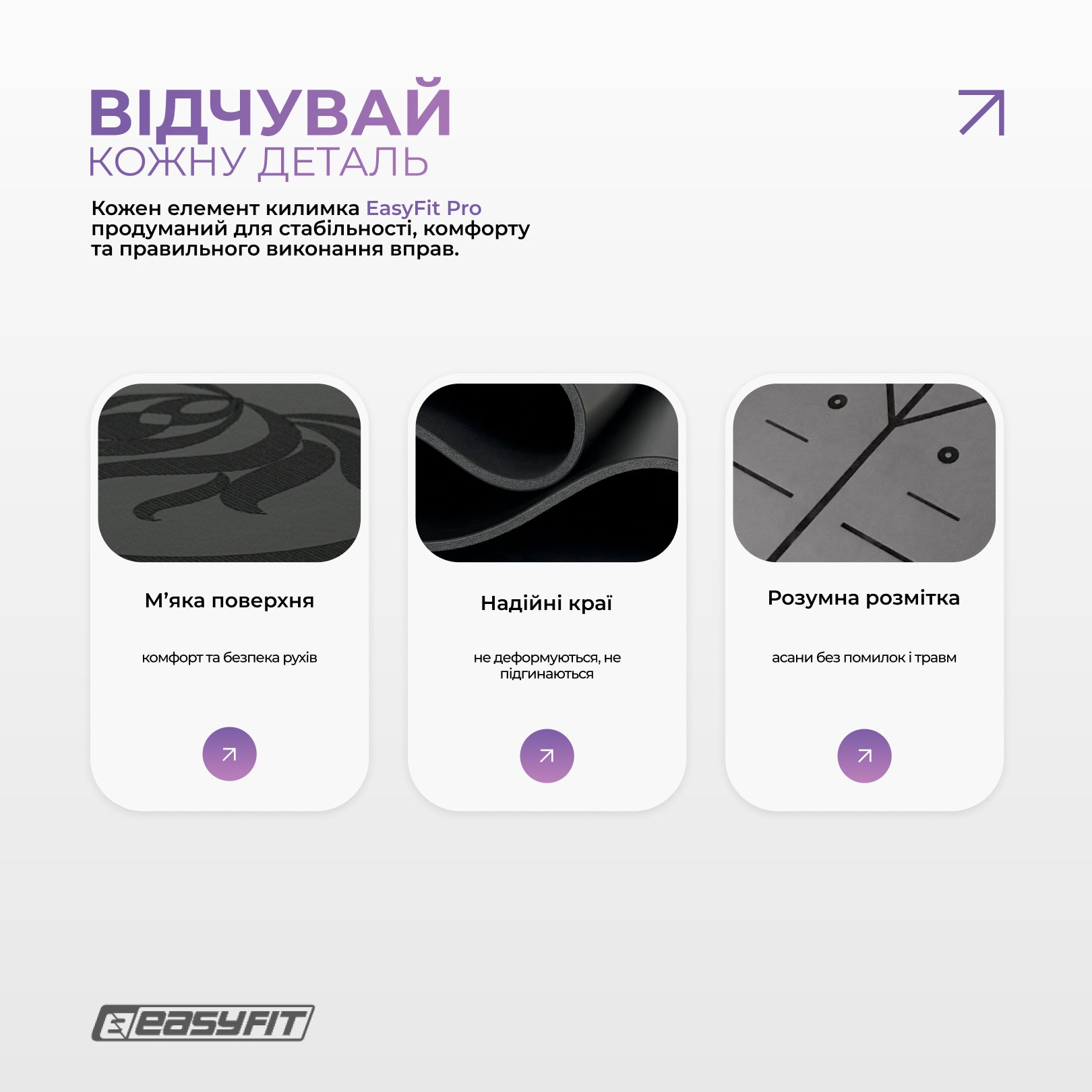 Килимок для йоги EasyFit PRO (каучук)